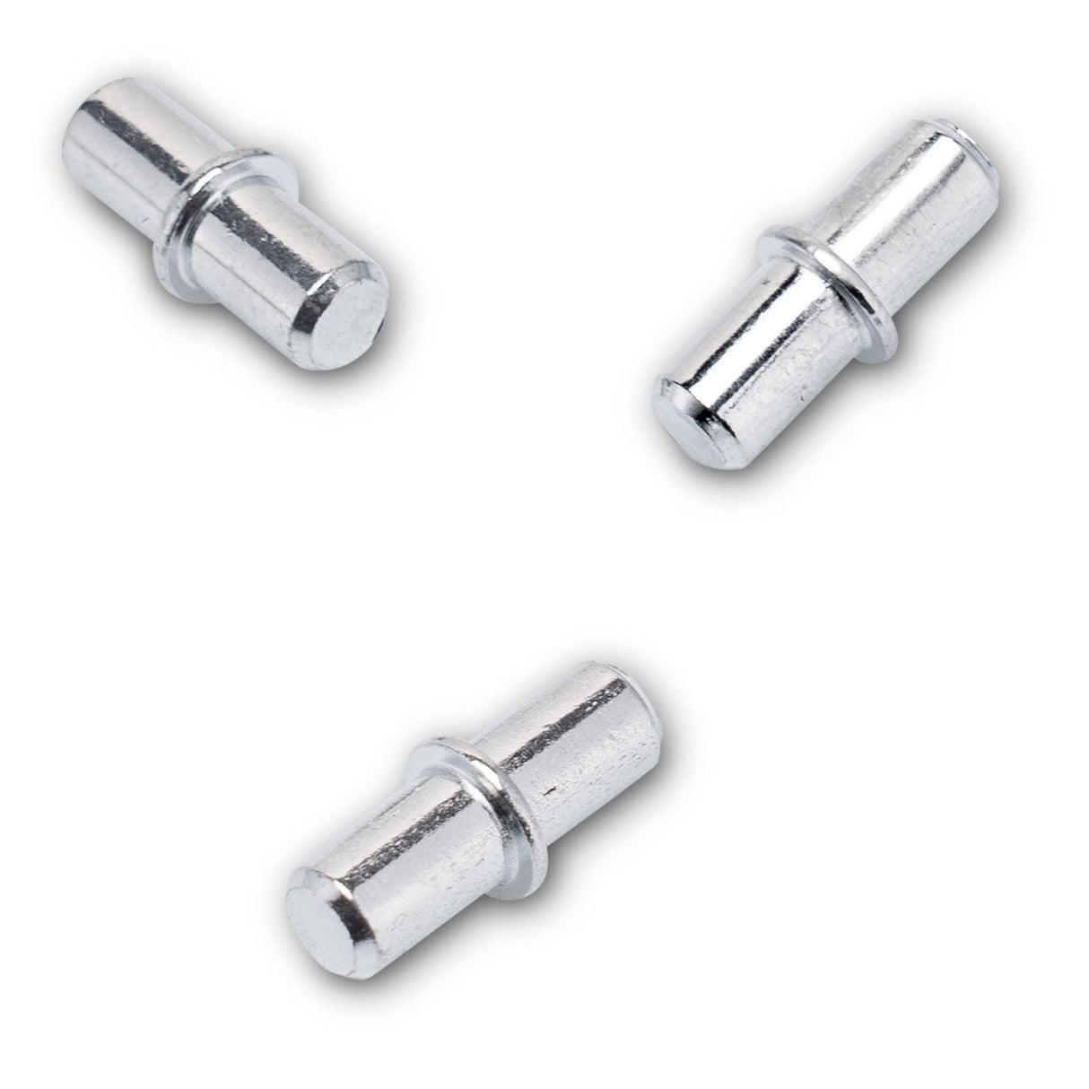 50x Regalstifte 5mm mit Ring für Bohrung - Einlegeboden Halter Regalbodenträger aus massivem Stahl, verzinkt (Mit PVC Hülse) - Klama - Möbelzubehör