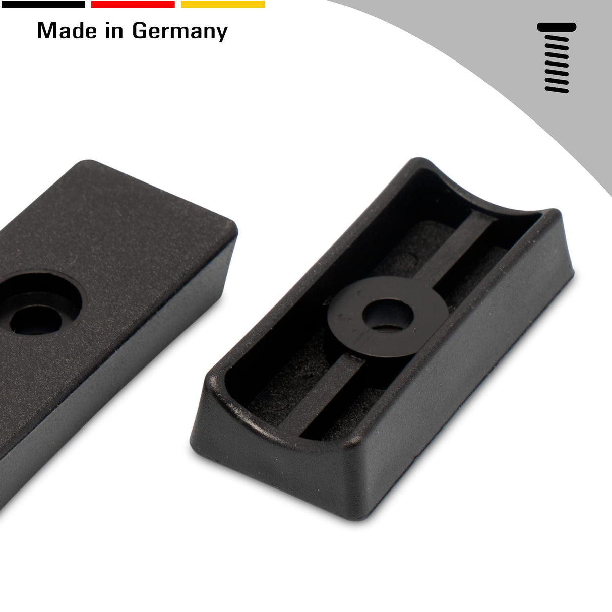 4 Stuhlgleiter Gleiter Schalengleiter für runde Rohre, Kunststoff, Schwarz - Klama - Möbelzubehör