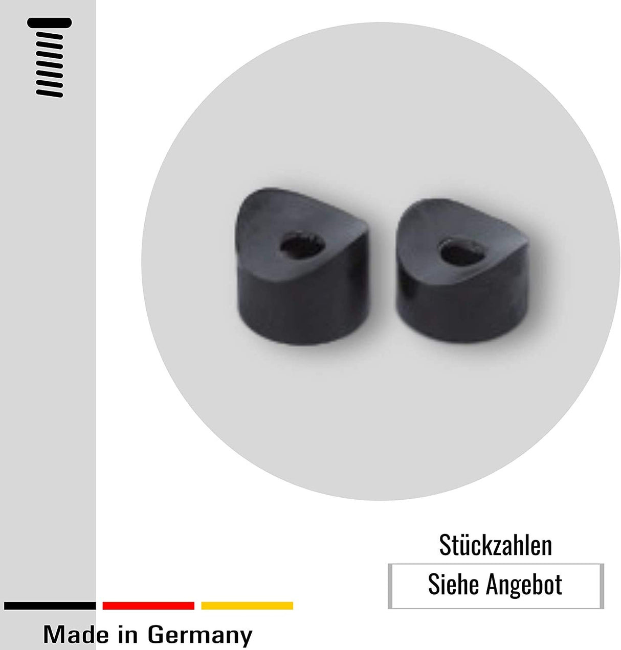 20 Satteldistanzstücke Unterlegscheiben Distanzstücke Rundrohre Kunststoff, schwarz - Klama - Möbelzubehör