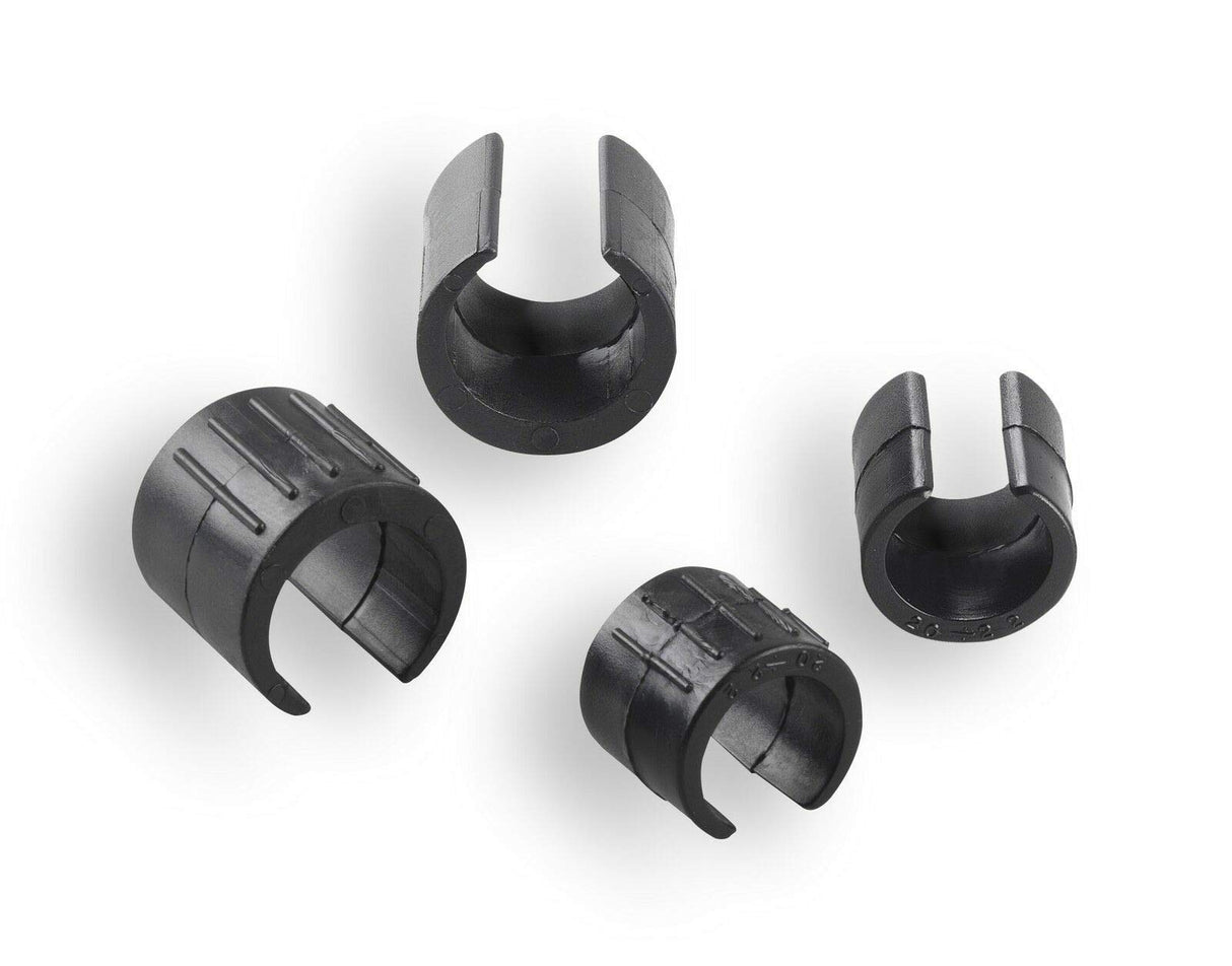 4 Stuhlgleiter Freischwinger Schwarz - Klemmschalengleiter aus Kunststoff für runde Rohre in verschiedenen Größen