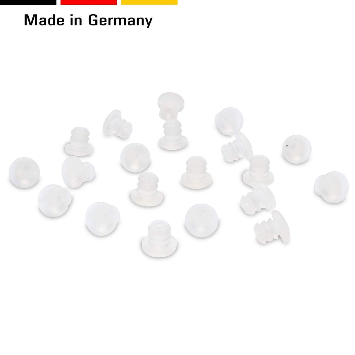 50 Türanschlagdämpfer Türpuffer Anschlagpuffer zum Einbohren transparent, Kunststoff (5 mm) - Klama - Möbelzubehör