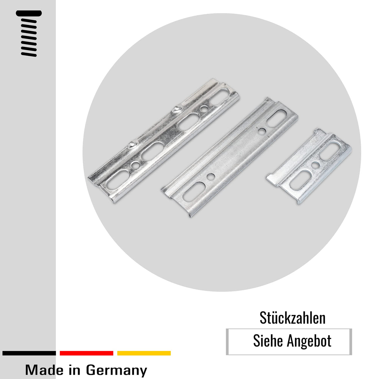 Wandschiene Montageschiene für Hängeschrank - Stabile Aufhängeschiene aus Eisen, verzinkt mit Schrauben & Dübel (58 mm) - Klama - Möbelzubehör