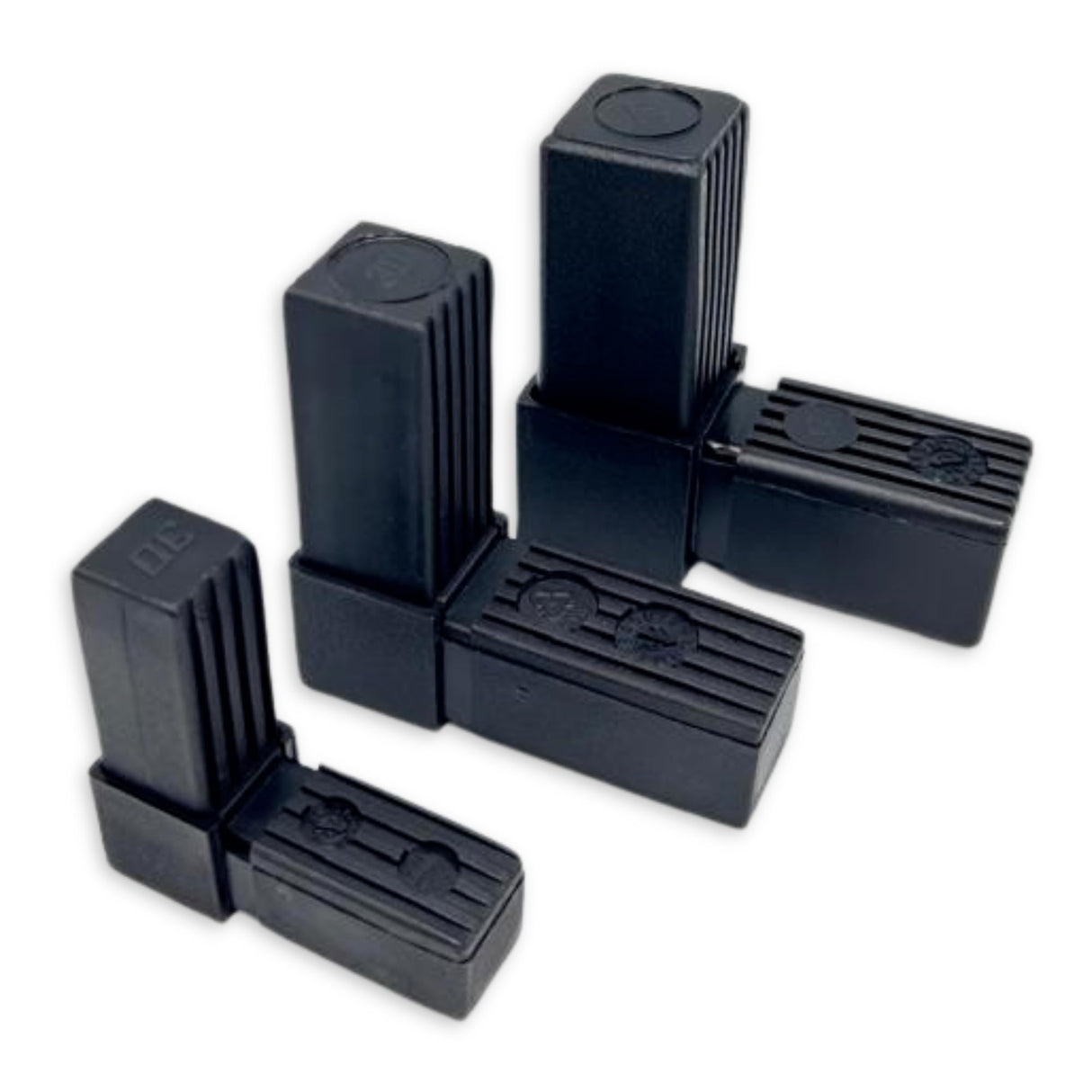 1 Steckverbinder mit Stahlkern - Rohrverbinder für Quadratrohre, Kunststoff/Polyamid, Schwarz