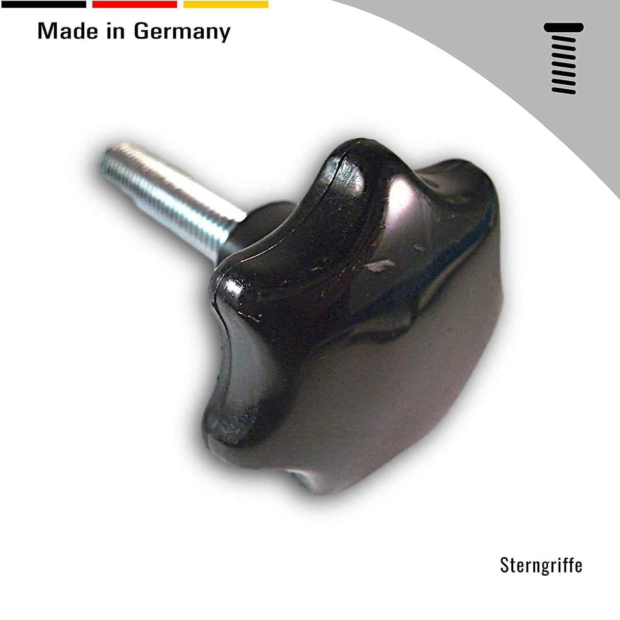 1 Sternschraube aus Kunststoff - 30 mm Sterngriffschraube mit Gewindebolzen aus legiertem Stahl - Klama - Möbelzubehör