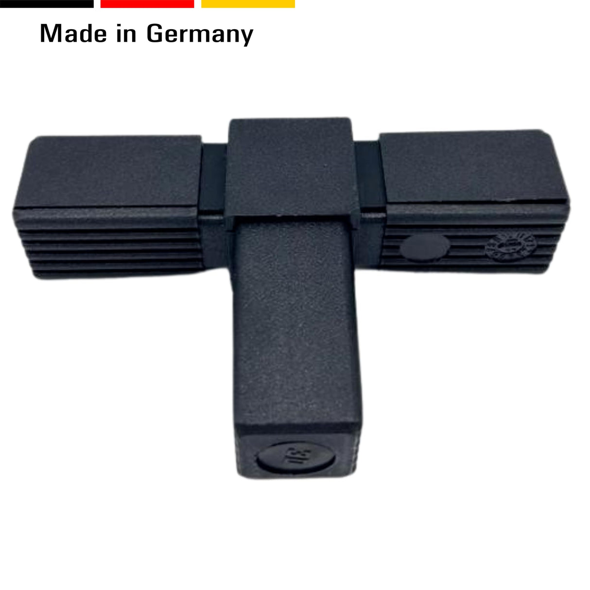 1 Steckverbinder mit Stahlkern - Rohrverbinder für Quadratrohre, Kunststoff/Polyamid, Schwarz