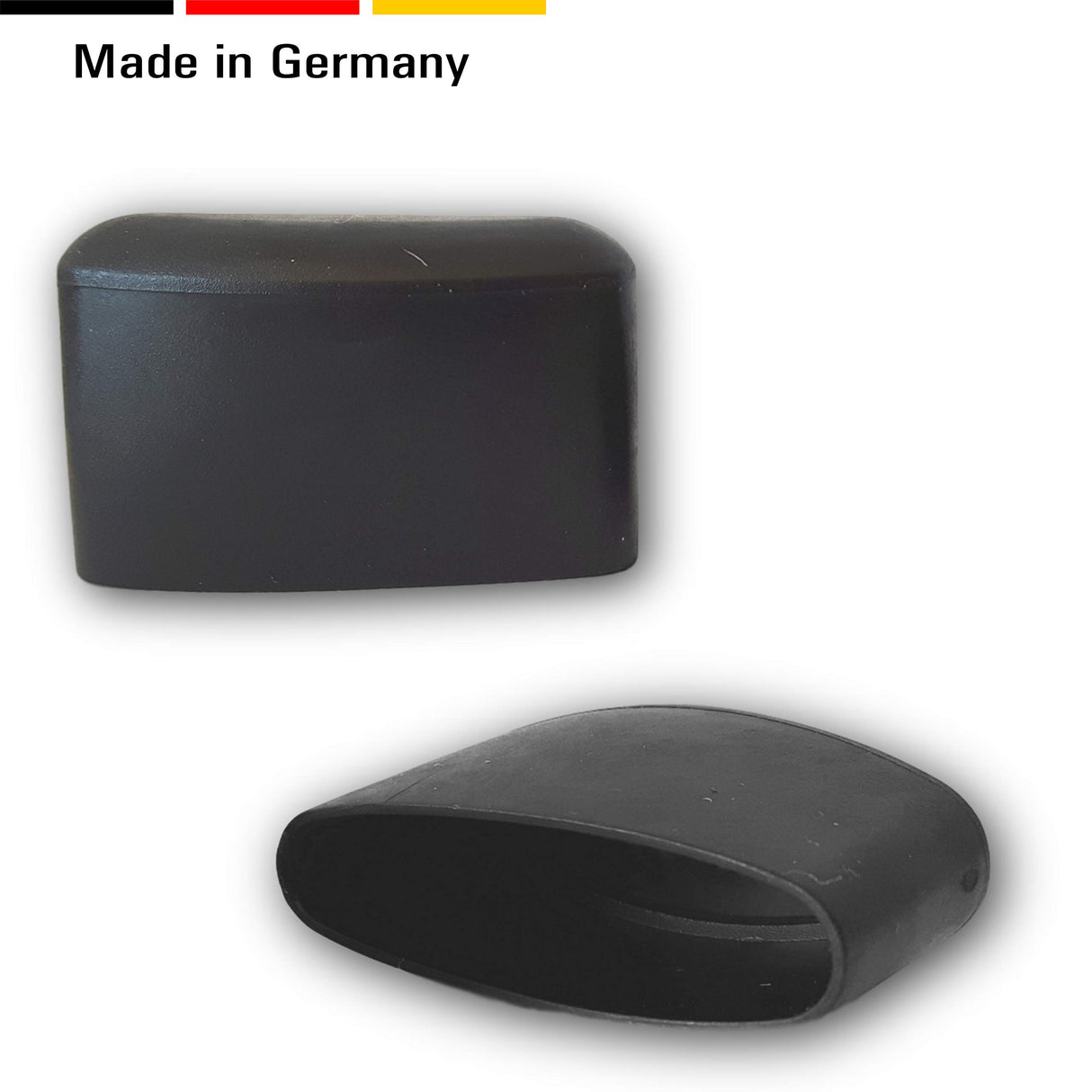OL 4 St. Stuhlbeinkappen/Gleiter für Ellipsenrohre 41 x 16 mm Aussenmaß schwarz - Klama - Möbelzubehör