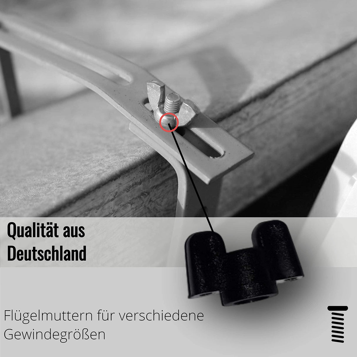2 Flügelmuttern M4 M5 M6 M8 Kunststoff Schwarz Flügelmutter mit Gewinde aus legiertem Stahl - Klama - Möbelzubehör