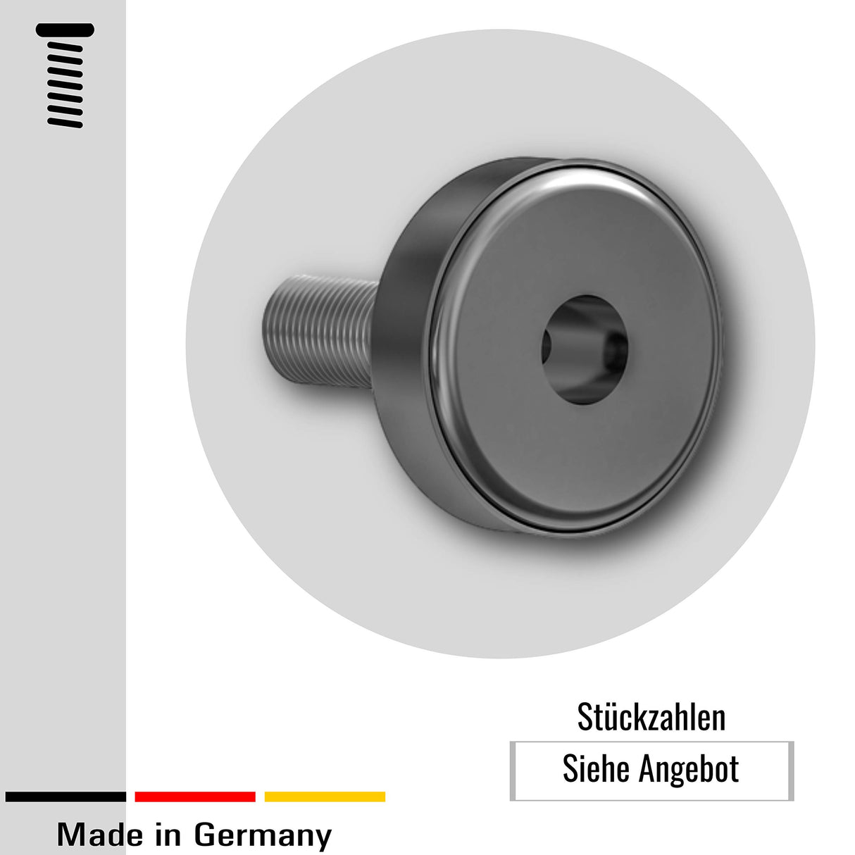 2 Höhenversteller/Bodenausgleichsschrauben mit Edelstahlkappe, Kunststoff/Stahl/Edelstahl - Klama - Möbelzubehör