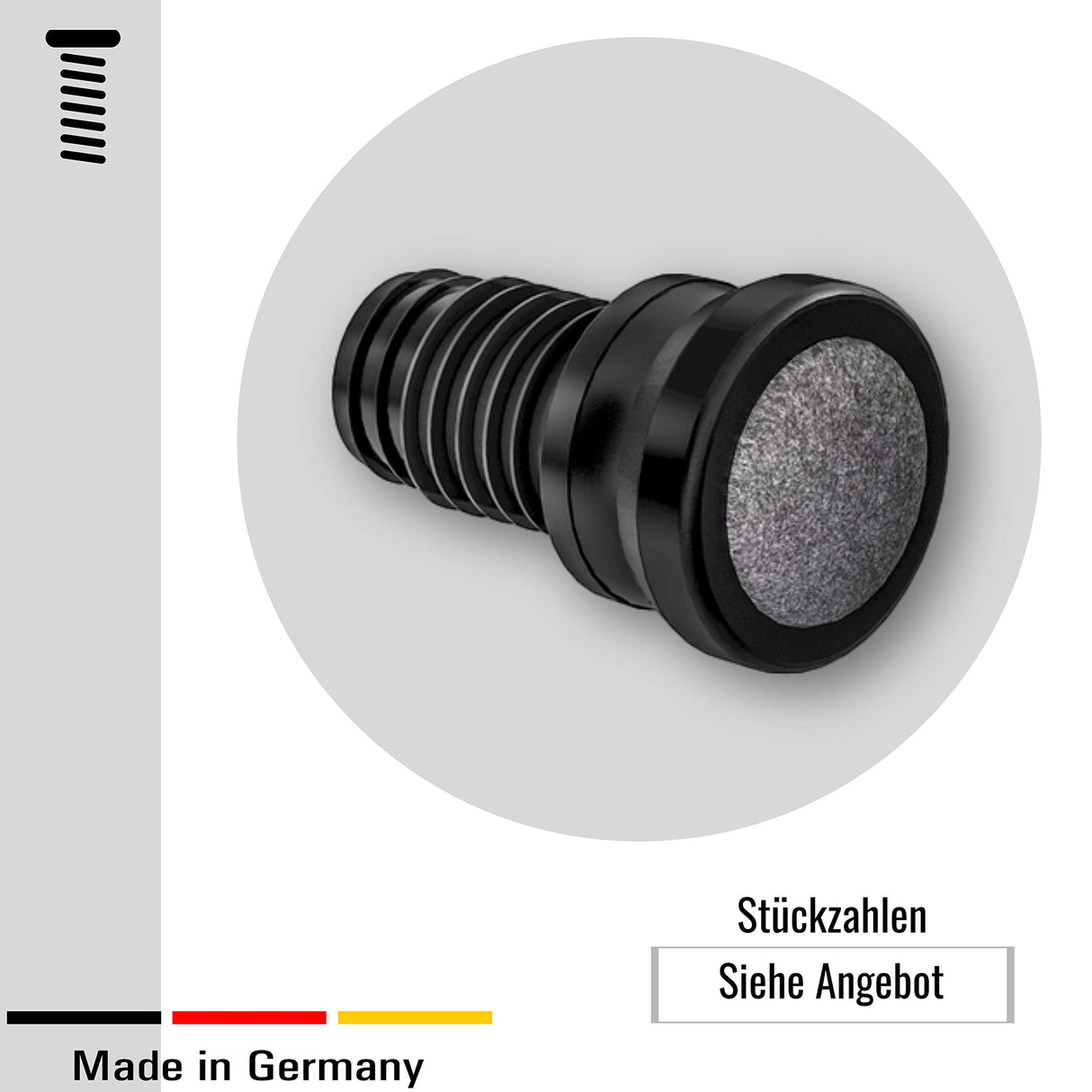 4 Fussstopfen/Stuhlgleiter mit Gelenk und Filzgleitfläche, Kunststoff/Filz - Klama - Möbelzubehör