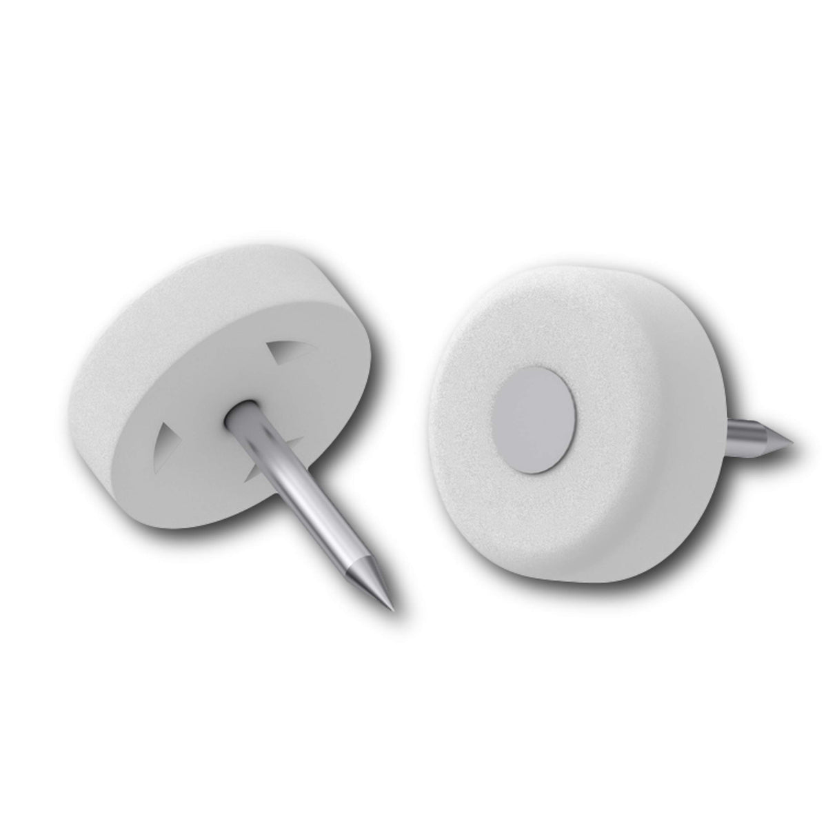 4X Nagelgleiter Stuhlgleiter mit Nagel - Kunststoff Mögelgleiter für Stühle und Tische (Natur, 35 x 18 mm) - Klama - Möbelzubehör