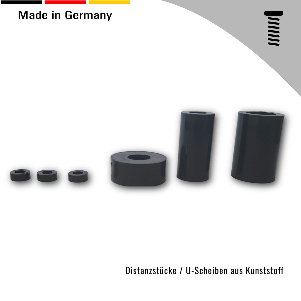 OL 50 St. Distanzstücke/U-Scheiben aus Kunststoff Durchmesser 6 mm Länge/Höhe 5 mm Bohrung 3,2 mm - Klama - Möbelzubehör