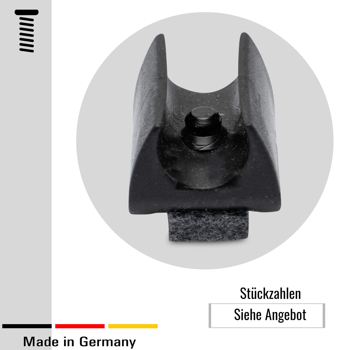 4 Stuhlgleiter Freischwinger mit Zapfen und Filz, Schwarz - Filzgleiter für Freischwinger aus Kunststoff für runde Rohre in verschiedenen Größen - Klama - Möbelzubehör