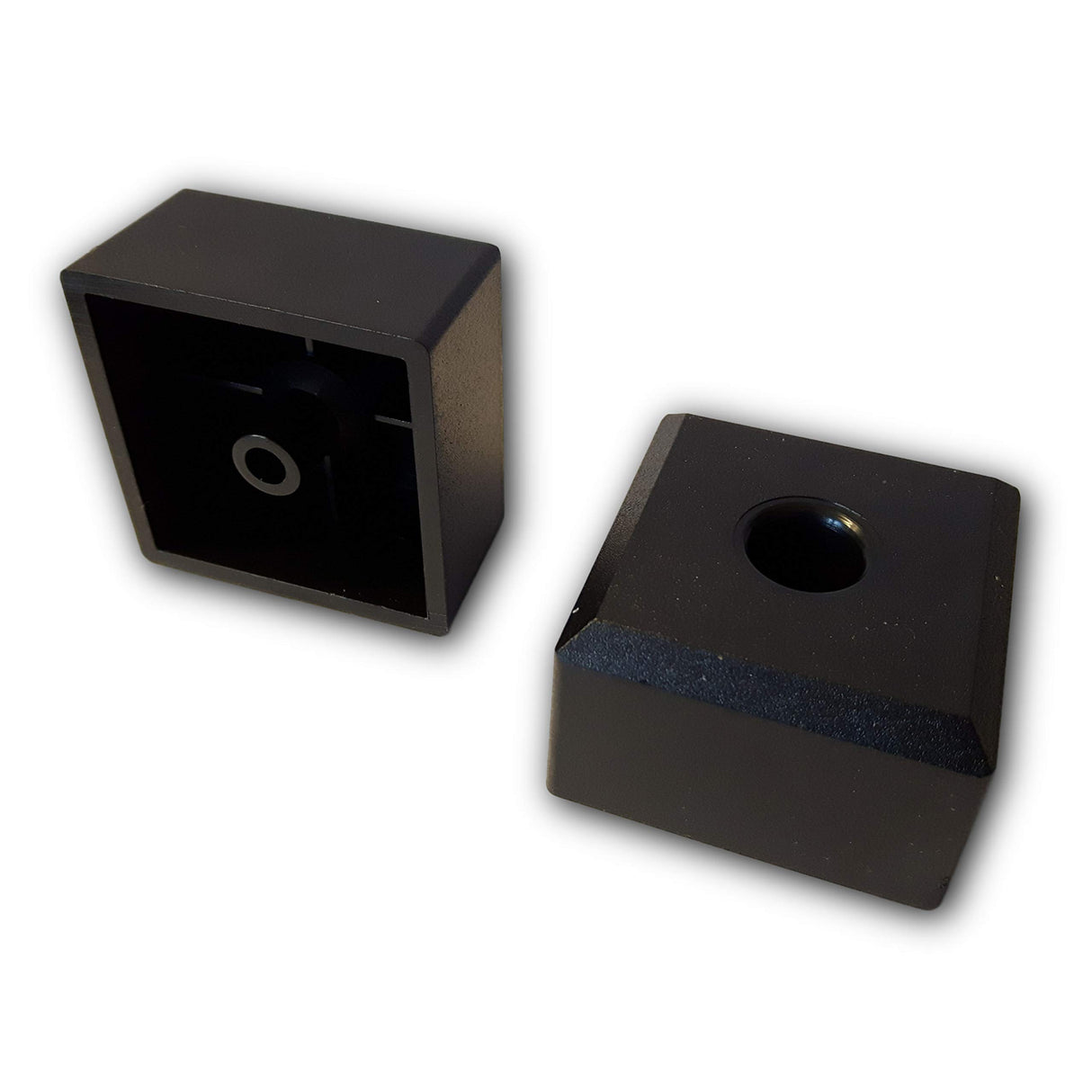 4 Möbelfüße/Polsterfüße/Gleitscheiben mit Fase, 50 x 50 mm, Kunststoff, Schwarz - Klama - Möbelzubehör