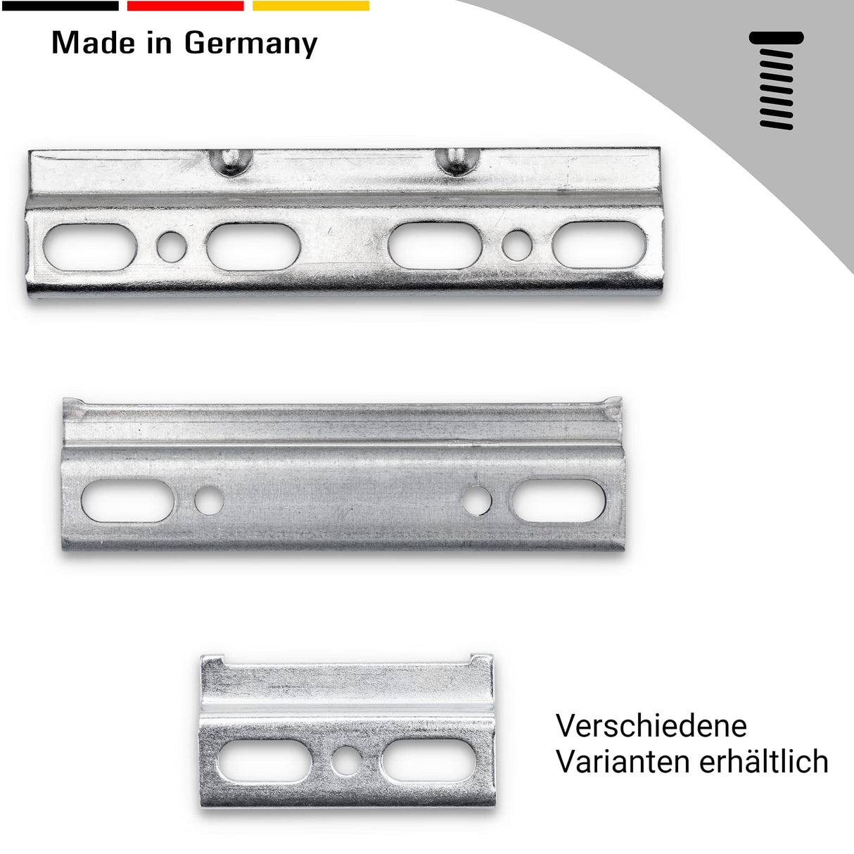 Wandschiene Montageschiene für Hängeschrank - Stabile Aufhängeschiene aus Eisen, verzinkt mit Schrauben & Dübel (58 mm) - Klama - Möbelzubehör