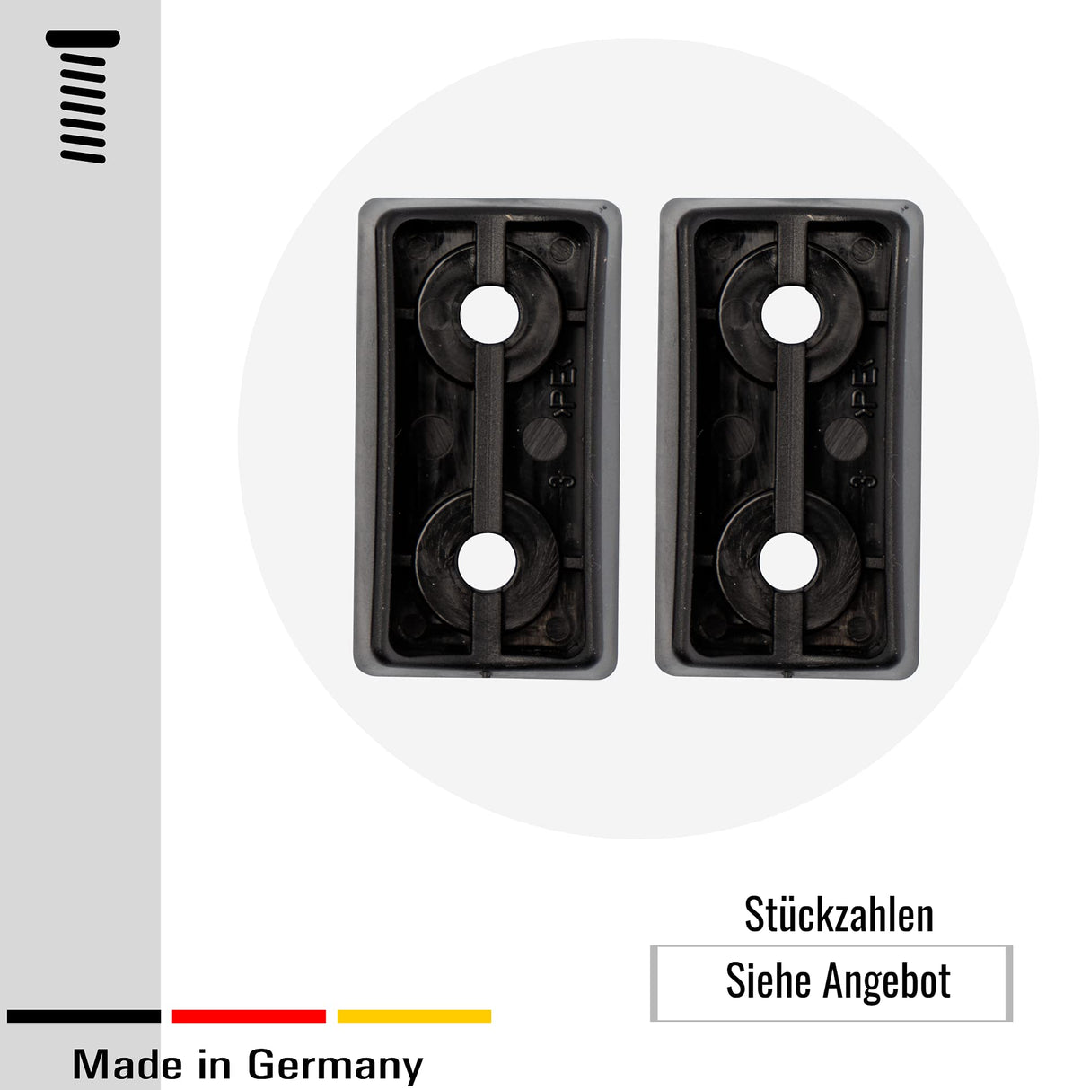 4 Stuhlgleiter Gleiter Schalengleiter für runde Rohre, Kunststoff, Schwarz - Klama - Möbelzubehör