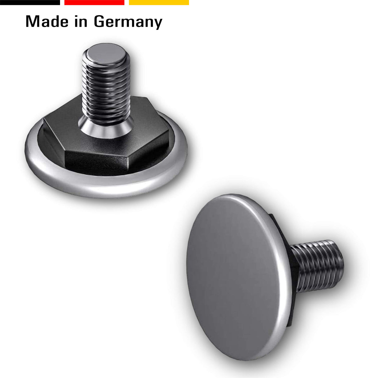 2 Höhenversteller Stellteller/Bodenausgleichsschrauben mit Edelstahlgleitfläche - Klama - Möbelzubehör