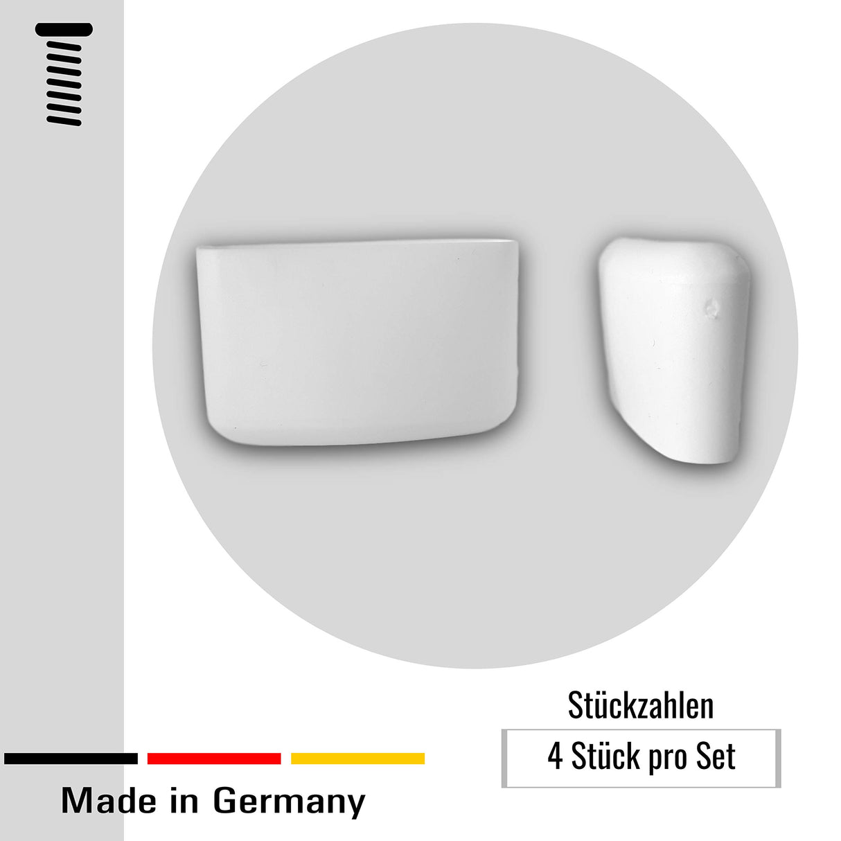 OL 4 St. Stuhlbeinkappen/Gleiter für Ellipsenrohre 41 x 16 mm Aussenmaß schwarz - Klama - Möbelzubehör