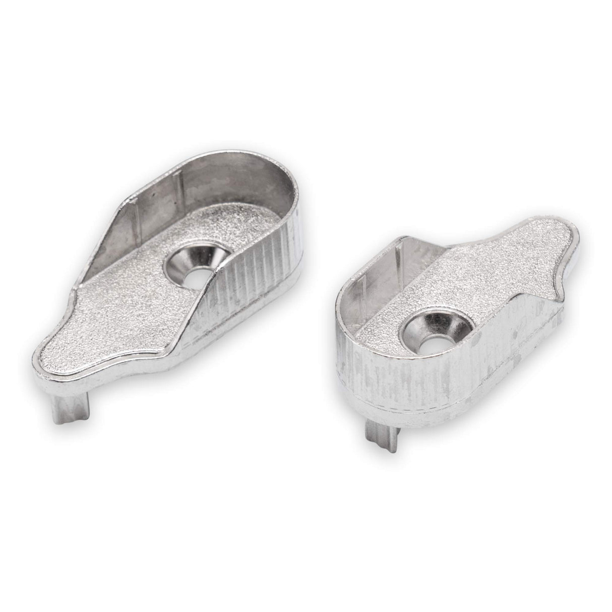 2 Schrankrohrlager für Schrankrohr 15 mm - Kleiderstangen Halterung, Zinkdruckguss vernickelt - Klama - Möbelzubehör