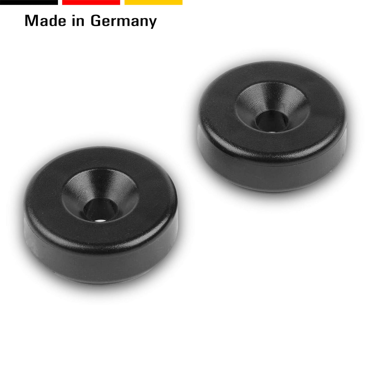 4 St. Möbelgleiter/Gleitscheiben, rund, schwarz - Klama - Möbelzubehör