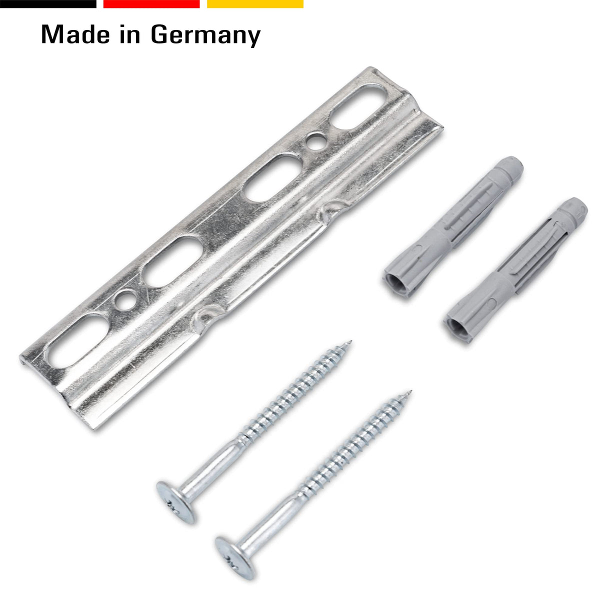 Wandschiene Montageschiene für Hängeschrank - Stabile Aufhängeschiene aus Eisen, verzinkt mit Schrauben & Dübel (58 mm) - Klama - Möbelzubehör