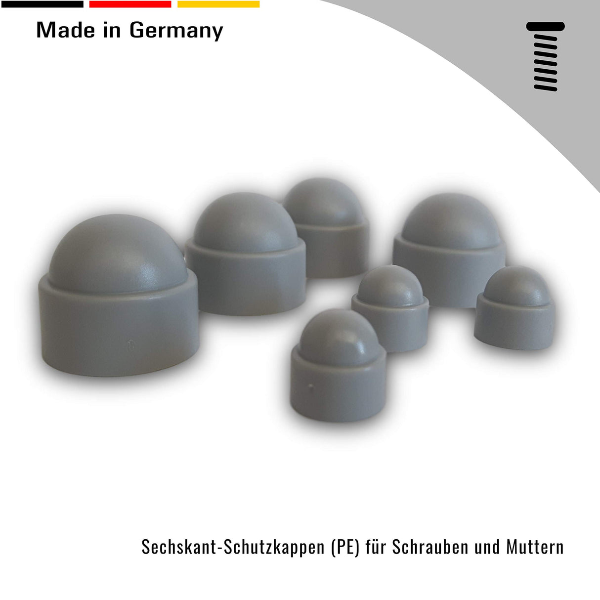 4x Abdeckkappen für Schrauben Sechskant - Schraubenabdeckung Schutzkappen aus PE Kunststoff für Schrauben und Muttern (Kopie) - Klama - Möbelzubehör