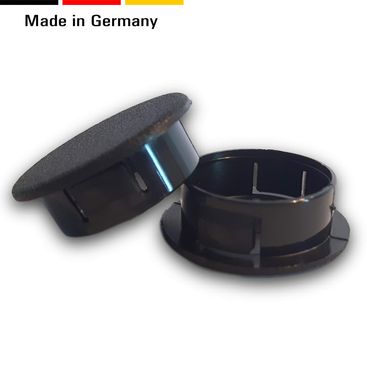 8 St. Blindstopfen wieder lösbar, schwarz, UL und CSA zugelassen, flacher matter Kopf - Klama - Möbelzubehör