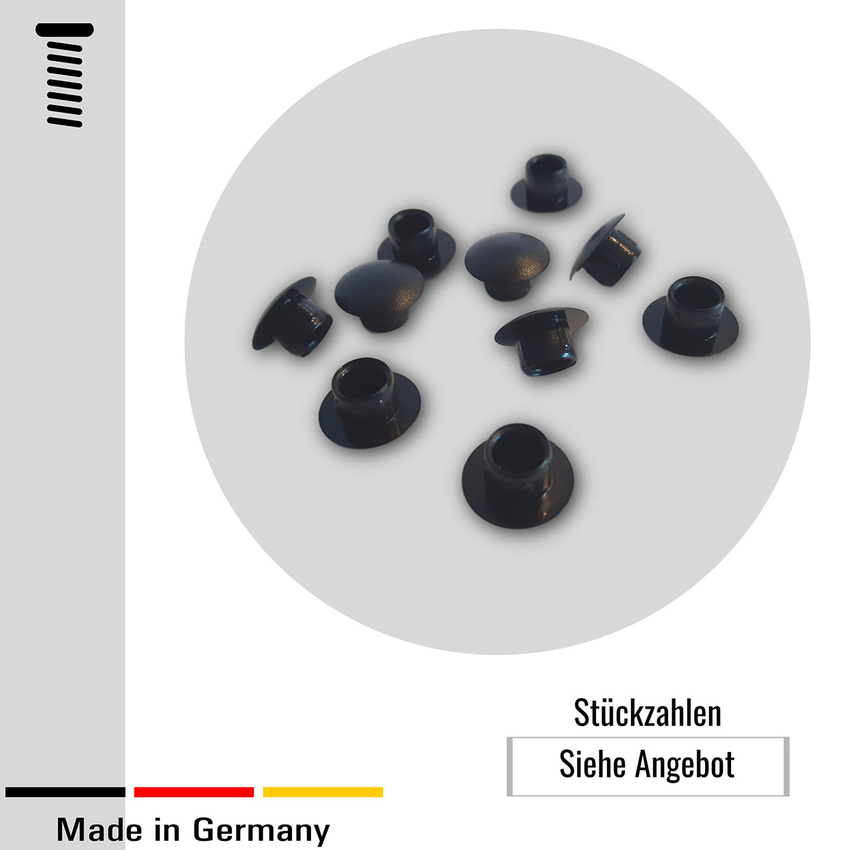 100 Abdeckkappen für Innensechskant, SW 3,4,5 mm Kunststoff - Klama - Möbelzubehör