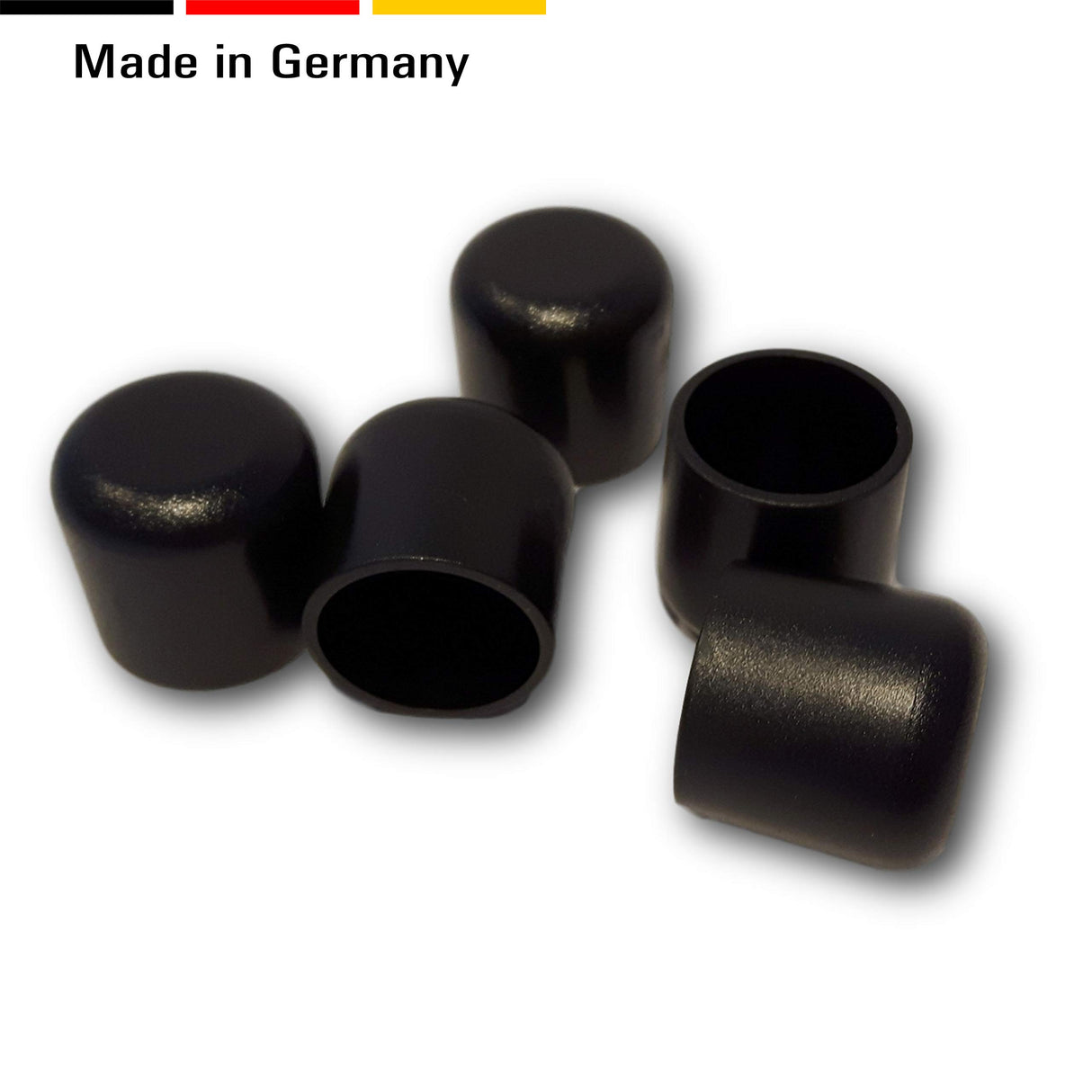 4 Kappen, schwarz, für Rundrohre/Rundstäbe/Pfostenkappen - Klama - Möbelzubehör