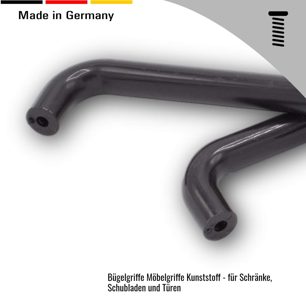 KLAMA 4 St. Bügelgriffe Möbelgriffe Kunststoff - für Schränke, Schubladen und Türen - Klama - Möbelzubehör