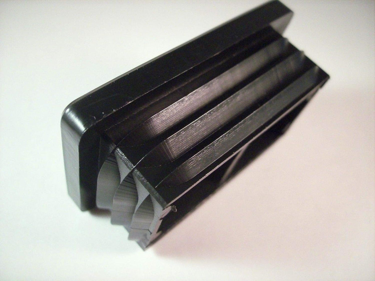 OL 20 Lamellenstopfen für rechteckige Rohre, Schwarz - Rohrstopfen aus PE Kunststoff für Vierkantrohre, Außenmaß 30x10mm - Klama - Möbelzubehör