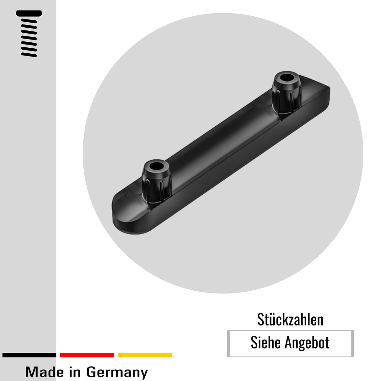 4 Kufengleiter Fussstopfen/Gleiter für Rundrohre, Kunststoff, Schwarz (22 - 25 mm, Ohne Filz) - Klama - Möbelzubehör