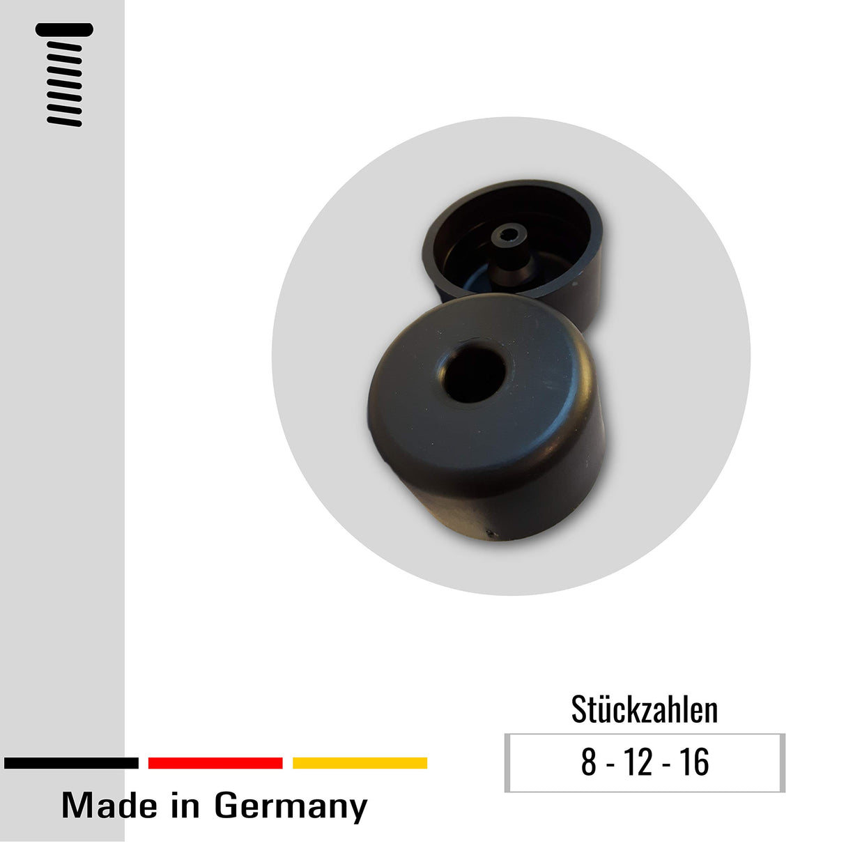 Möbelgleiter/Polsterfüße Kunststoff, Rund, Durchmesser 50 mm, Höhe 30 mm - Klama - Möbelzubehör