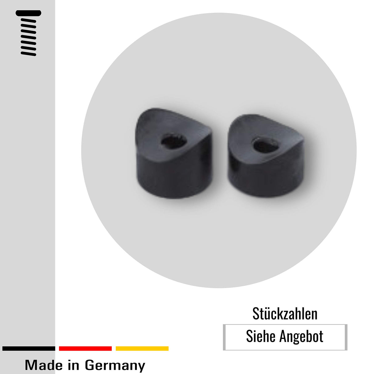 20 Satteldistanzstücke Unterlegscheiben Distanzstücke Rundrohre Kunststoff, schwarz - Klama - Möbelzubehör