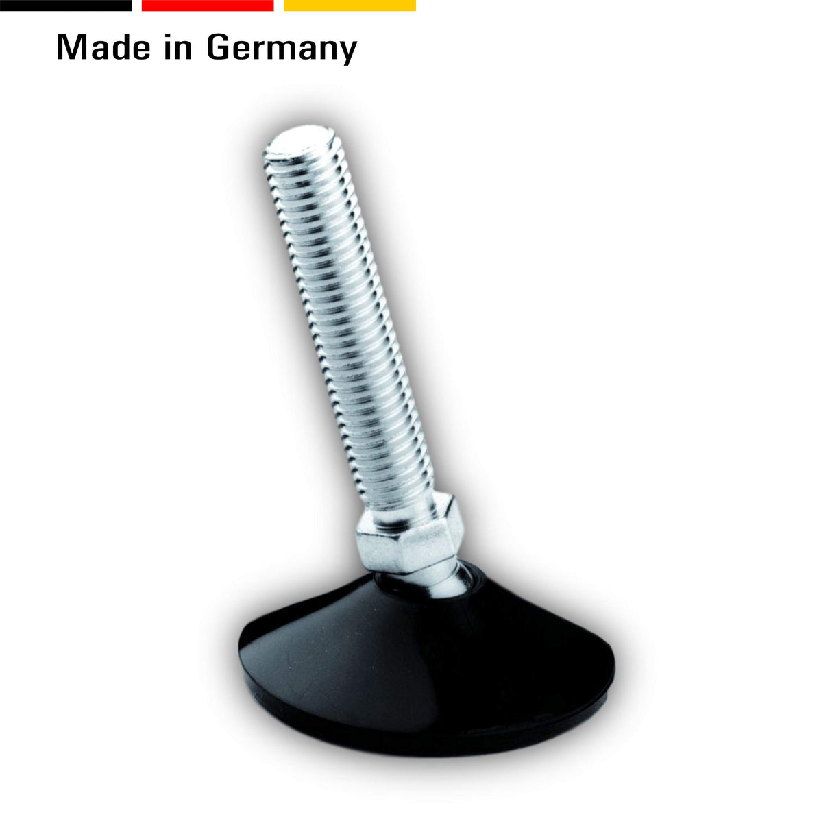 2 St. Stellfuss/Höhenversteller mit Kugelgelenk und angeschweißter 6-kt. Mutter, SW 12, bis ca. 15° schwenkbar - Klama - Möbelzubehör