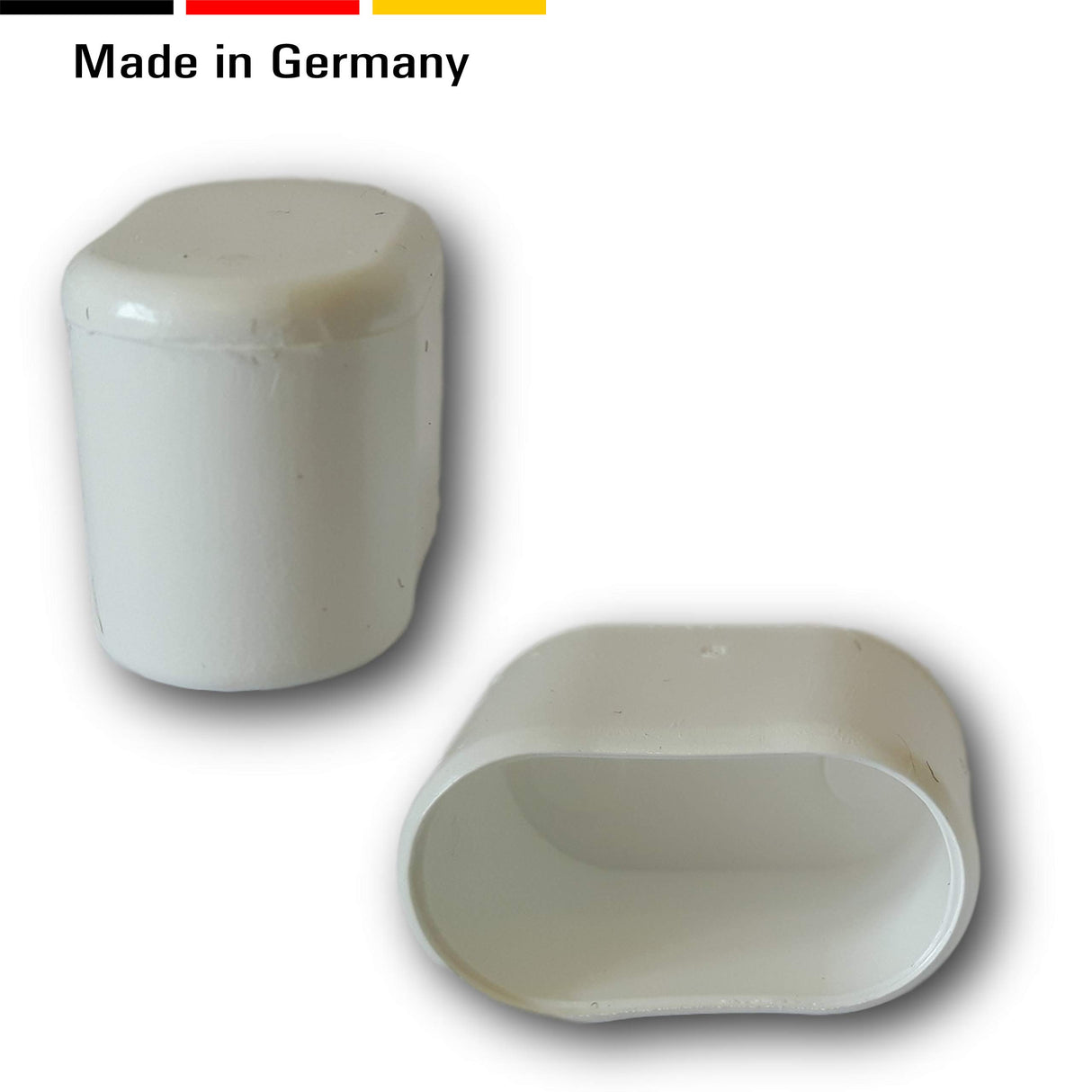 4 St. Abdeckkappen/Stuhlbeinkappen Kunststoff für Ovalrohre - Klama - Möbelzubehör