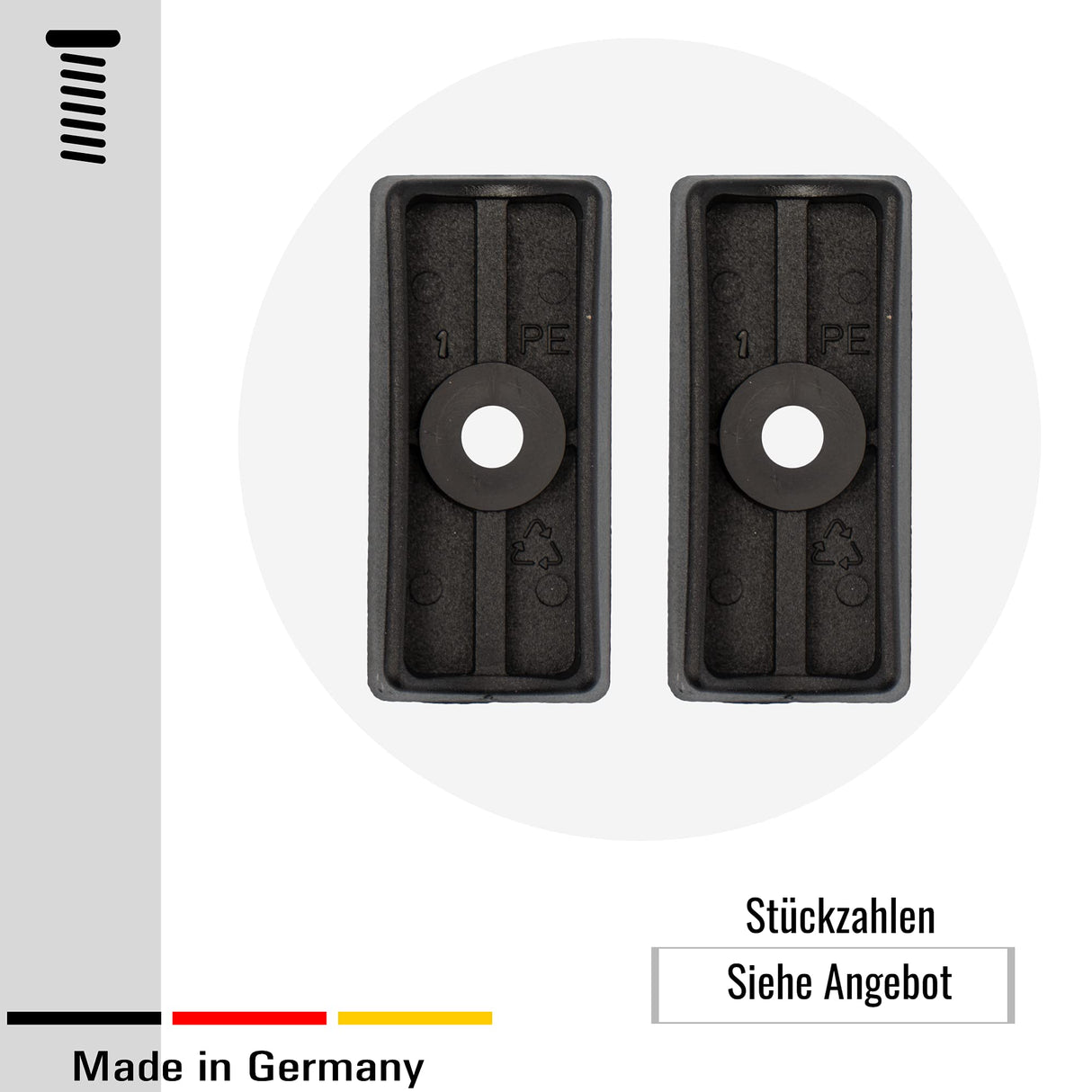4 Stuhlgleiter Gleiter Schalengleiter für runde Rohre, Kunststoff, Schwarz - Klama - Möbelzubehör