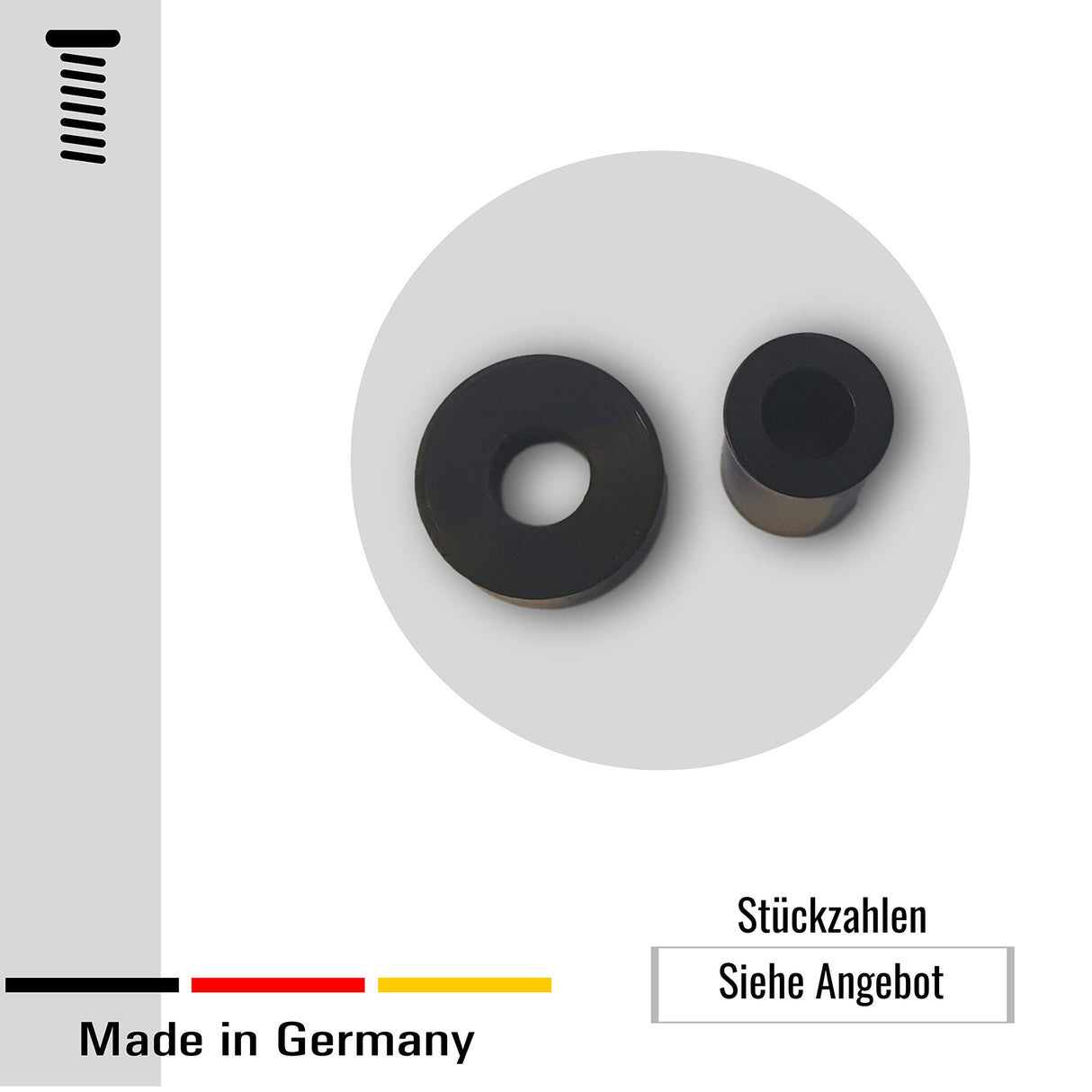 OL 50 St. Distanzstücke/U-Scheiben aus Kunststoff Durchmesser 10 mm Länge/Höhe 5 mm Bohrung 5,3 mm - Klama - Möbelzubehör