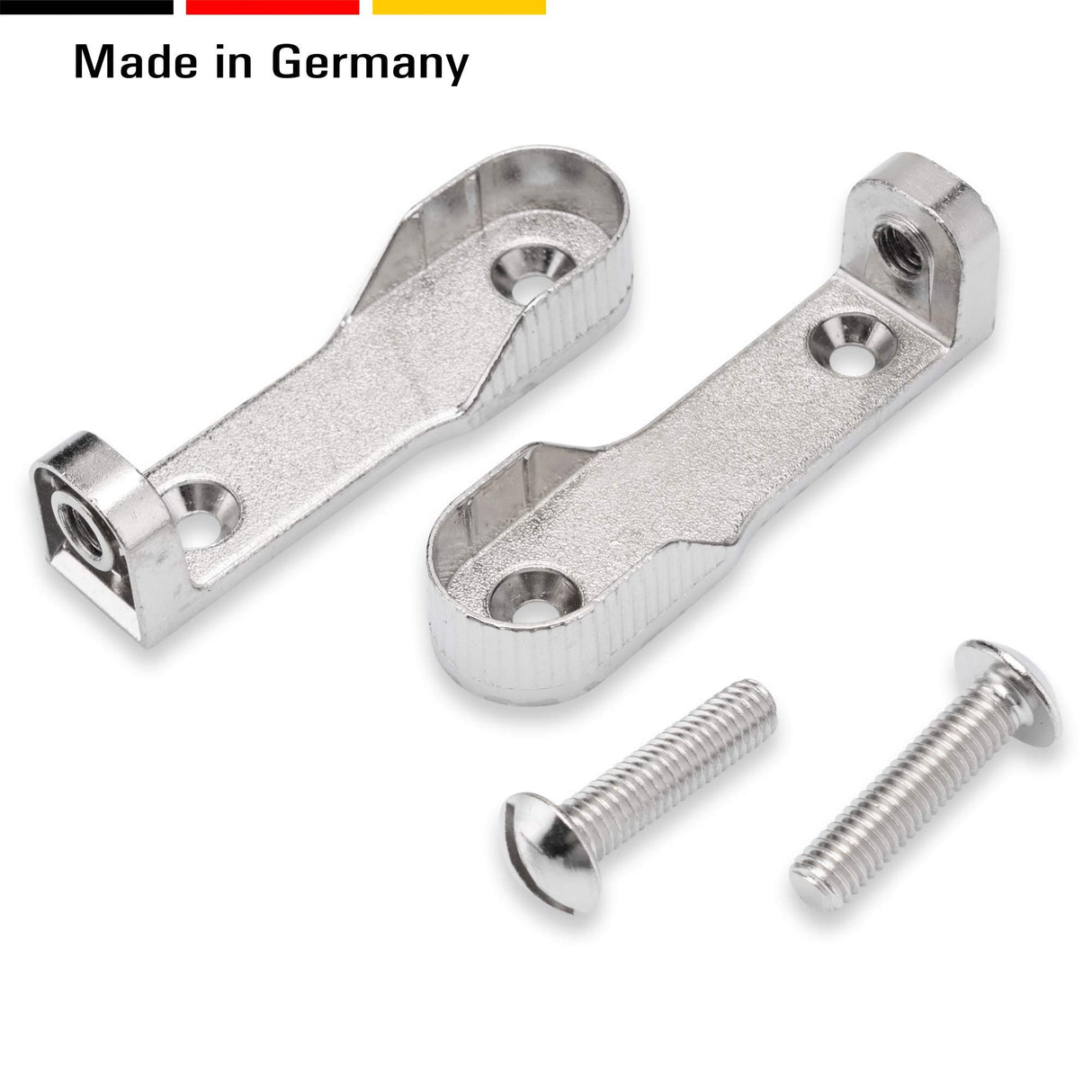 2 Schrankrohrlager für Schrankrohr 15 mm - Kleiderstangen Halterung, Zinkdruckguss vernickelt - Klama - Möbelzubehör