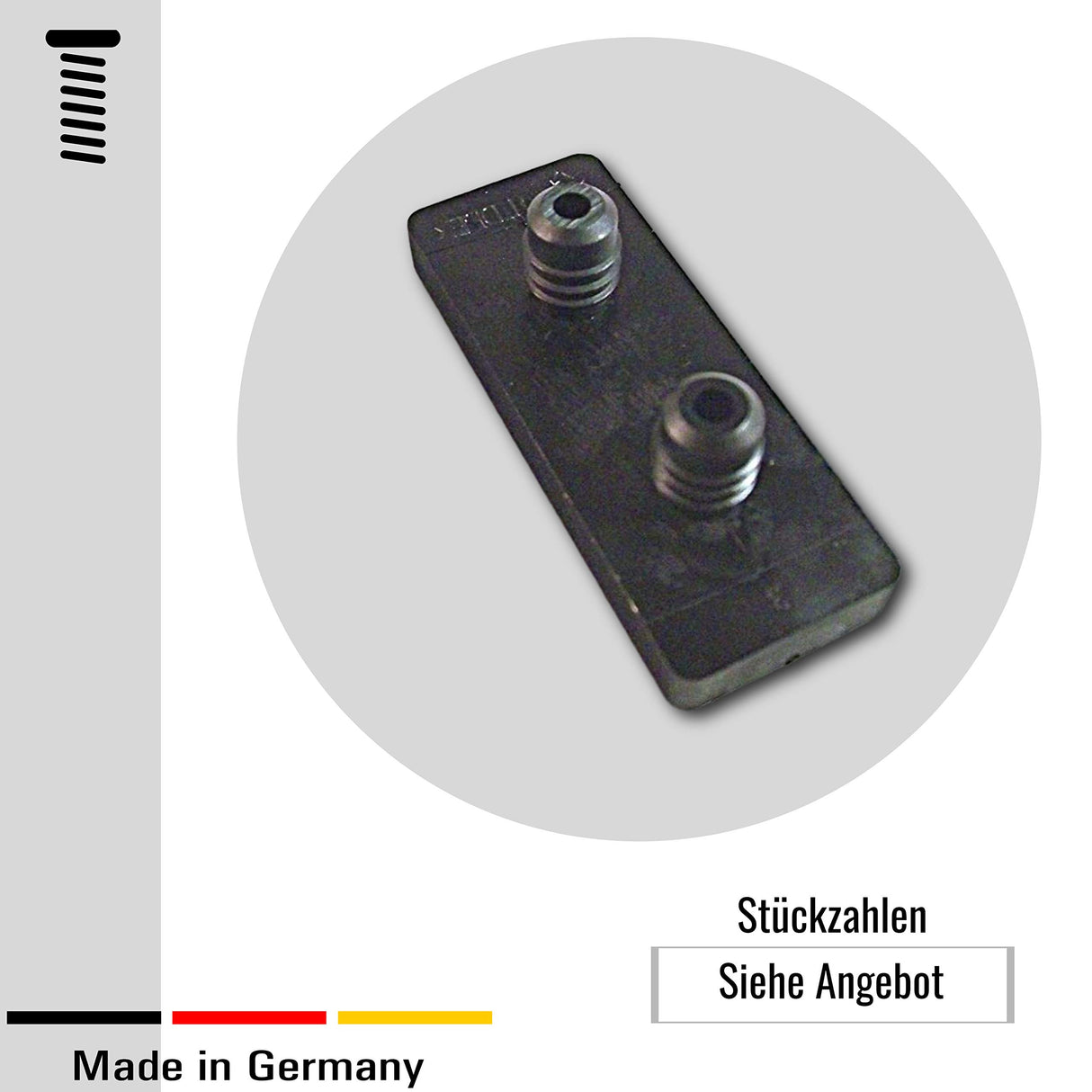 4 Platten Kunststoff, schwarz, mit 2 Befestigungszapfen - Klama - Möbelzubehör