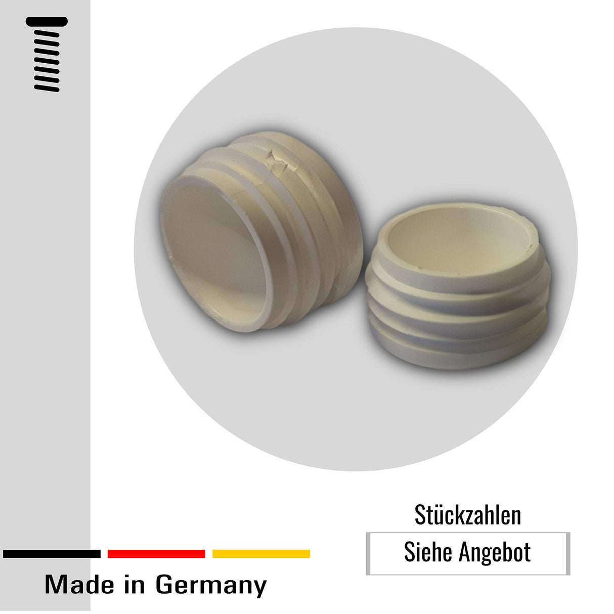 20 Gleiter/Stopfen/Lamellenstopfen Schwarz für Rundrohre