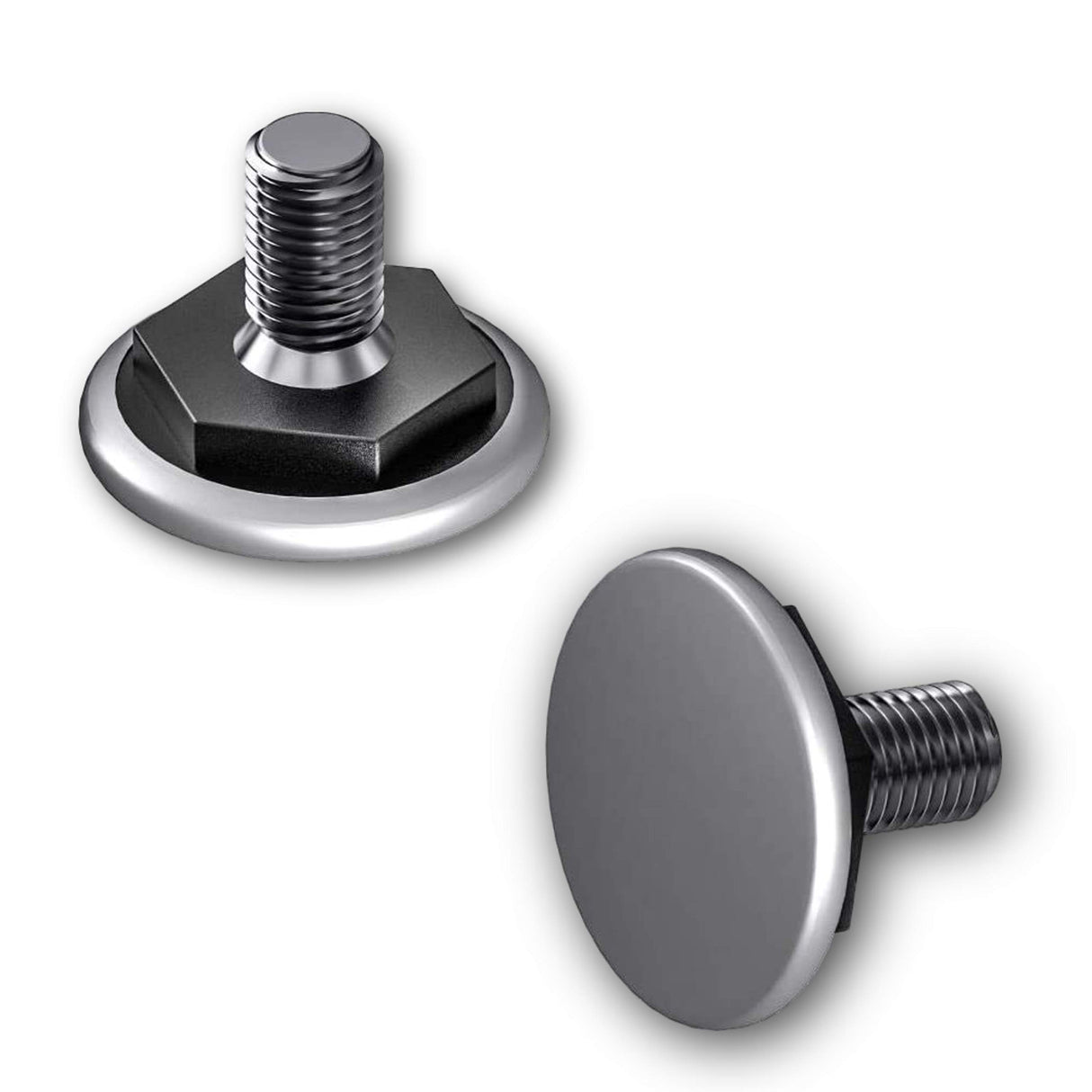 2 Höhenversteller Stellteller/Bodenausgleichsschrauben mit Edelstahlgleitfläche - Klama - Möbelzubehör