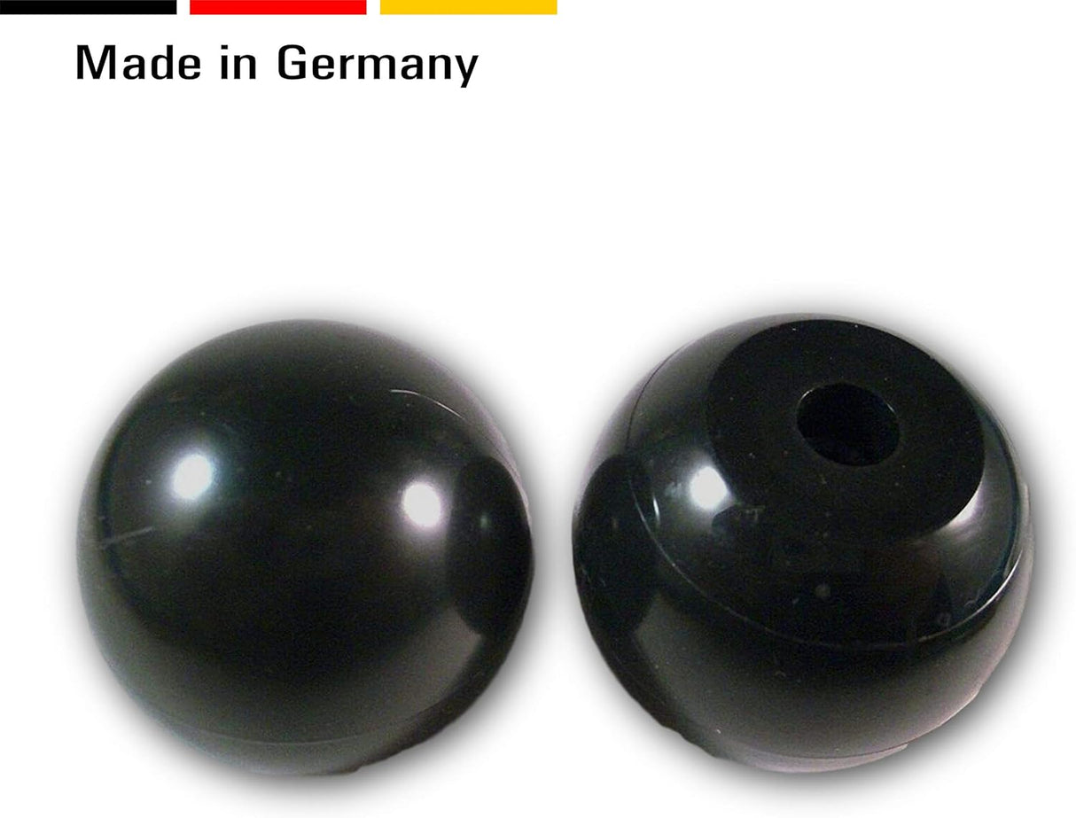 SKA 40M6 Ball Knobs / Handles Plastic Black Flattened with Internal Thread or Hole - Klama - Möbelzubehör