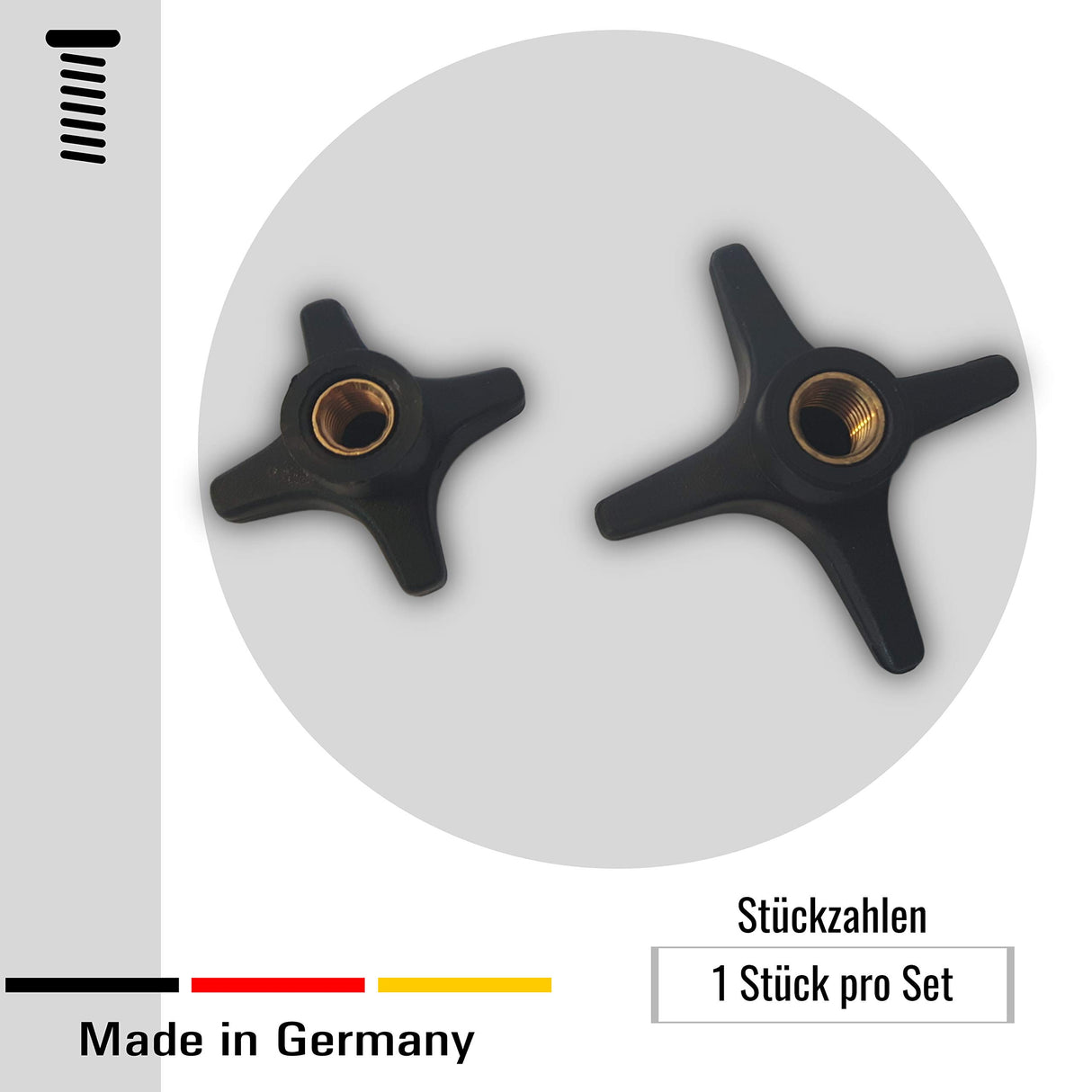 1 St. Kreuzgriff/Handrad, Griffdurchmesser 40/60 mm, mit Gewindebuchse aus Stahl - Klama - Möbelzubehör