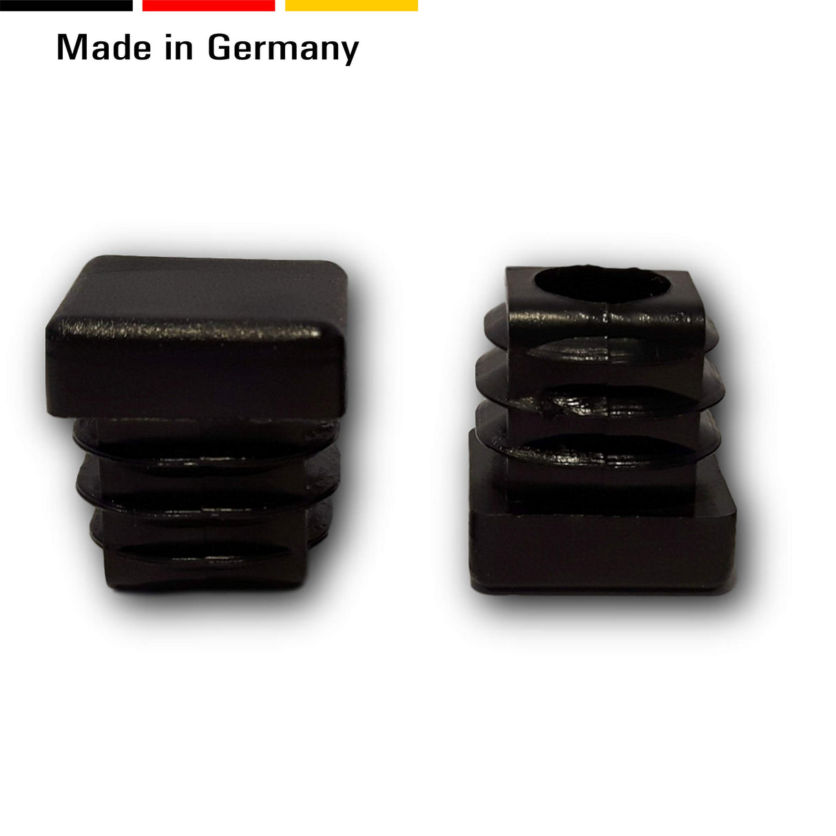 Lamellenstopfen Abdeckstopfen für quadratische Rohre Schwarz