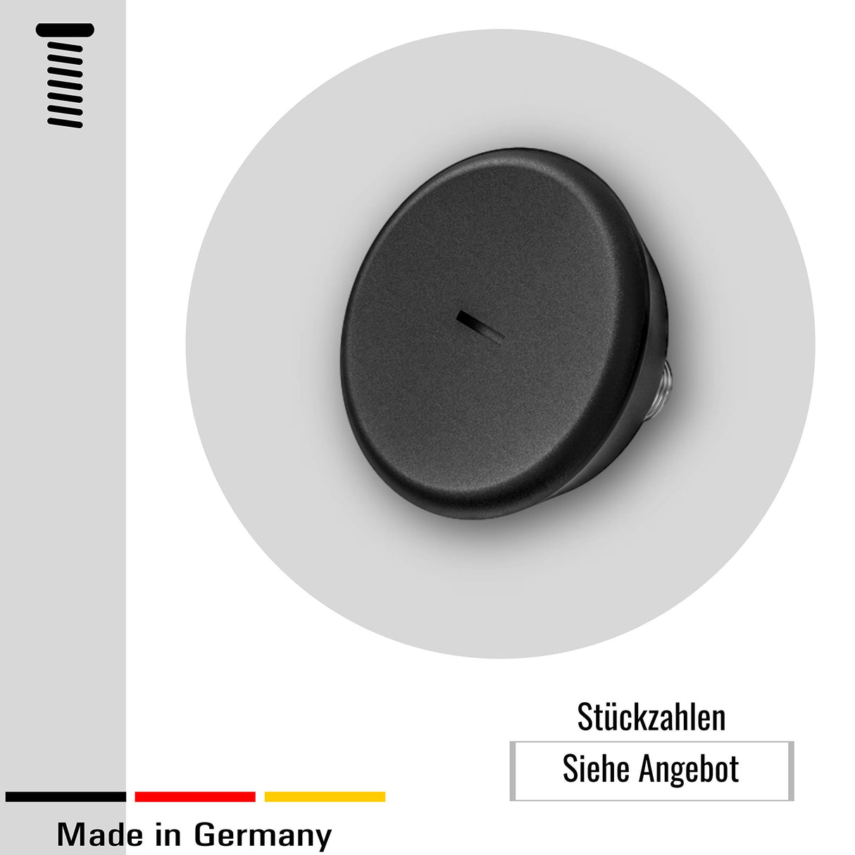 4 Stellteller/Möbelfüße/Bodenausgleichsschrauben Kunststoff mit Gewindebolzen Stahl verzinkt, schwarz - Klama - Möbelzubehör