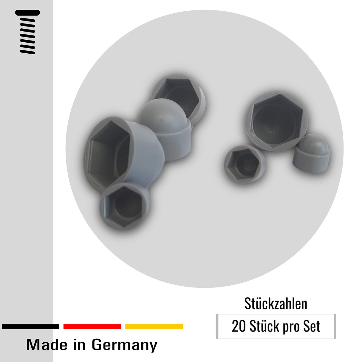 4x Abdeckkappen für Schrauben Sechskant - Schraubenabdeckung Schutzkappen aus PE Kunststoff für Schrauben und Muttern (Kopie) - Klama - Möbelzubehör