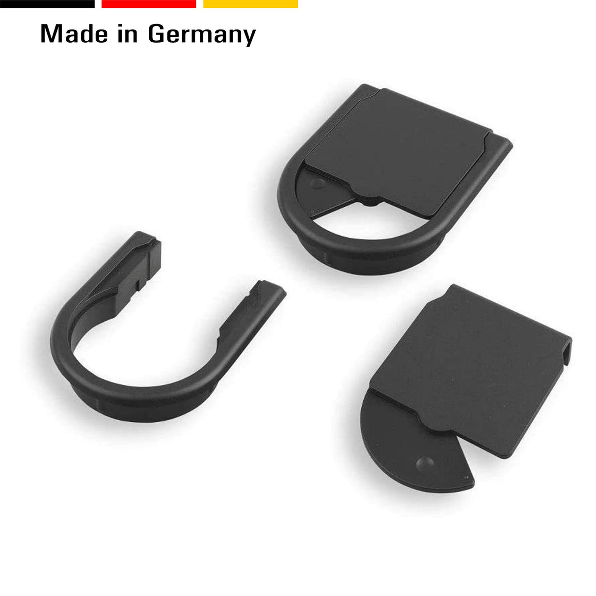 1 Kabeldurchführung Schreibtisch zur Montage an Tischkanten, Kunststoff (25 mm, Schwarz) - Klama - Möbelzubehör