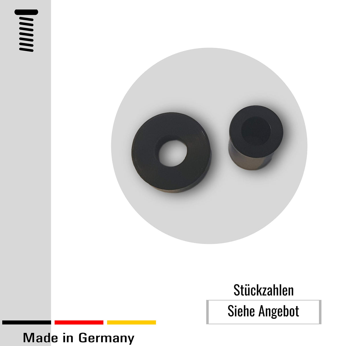 OL 50 St. Distanzstücke/U-Scheiben aus Kunststoff Durchmesser 6 mm Länge/Höhe 5 mm Bohrung 3,2 mm - Klama - Möbelzubehör