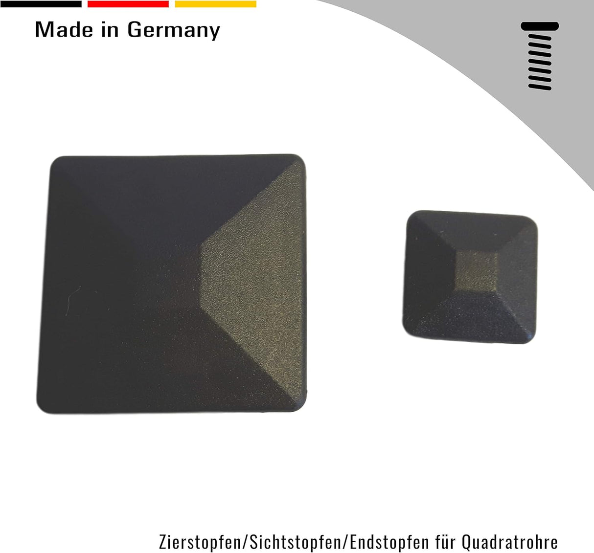 OL 10 St. Zierstopfen/Sichtstopfen/Endstopfen für Quadratrohre mit Rohrwandstärke 1,5-2 mm / 35x35 mm - Klama - Möbelzubehör