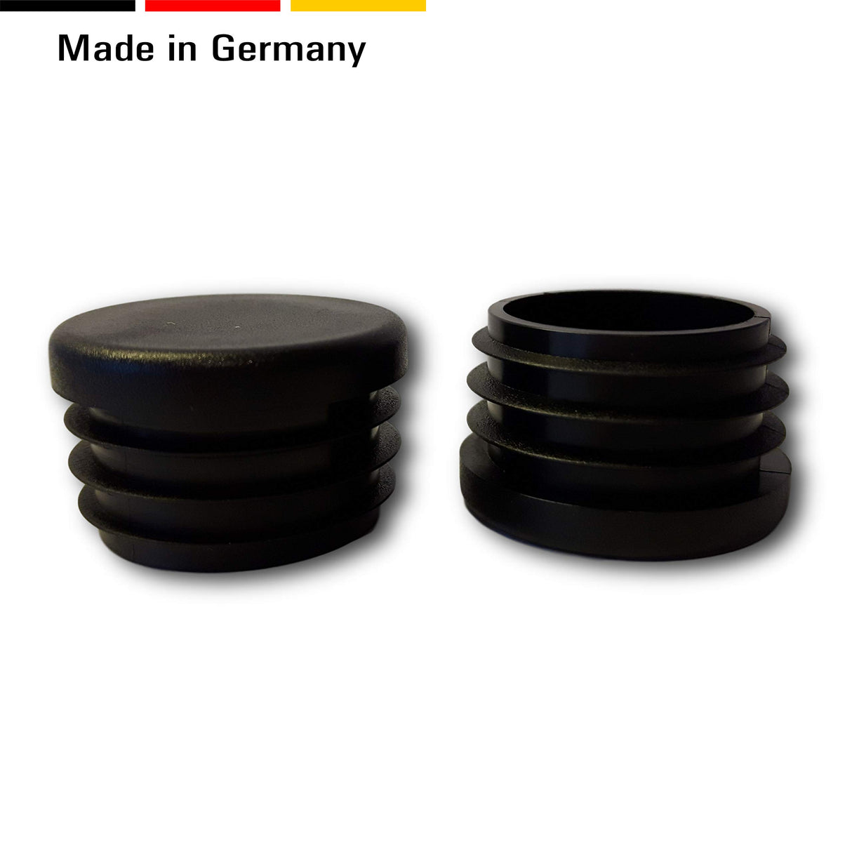 20 Gleiter/Stopfen/Lamellenstopfen Schwarz für Rundrohre